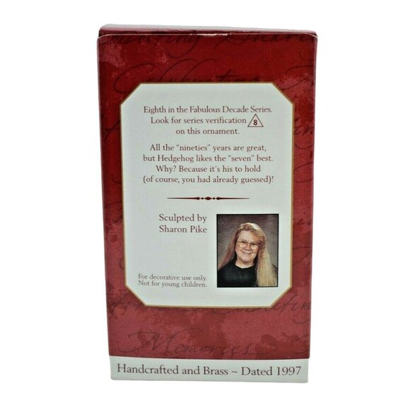 Hallmark Keepsake Ornament Fabulous Decade Collector's Series 1997 Hedgehog - Picture 3 of 5